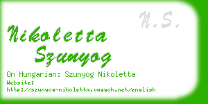 nikoletta szunyog business card